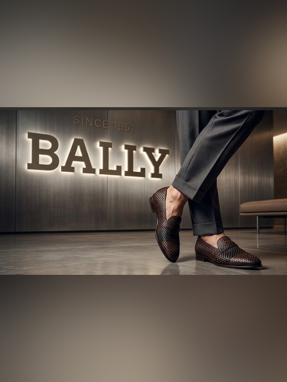 Authentic Bally luxury designer brand men's leather loafers slip on shoes 9.5